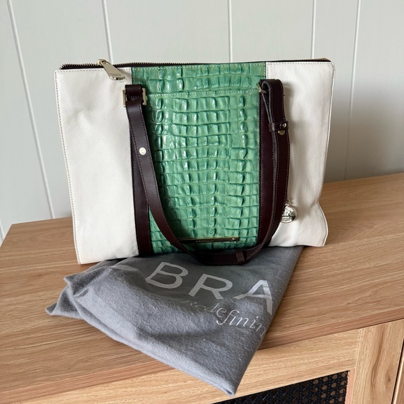 Brahmin Handbags - Brahmin Anywhere Tote Baltik Blue Lady Vineyard Leather + Croc Look Tote